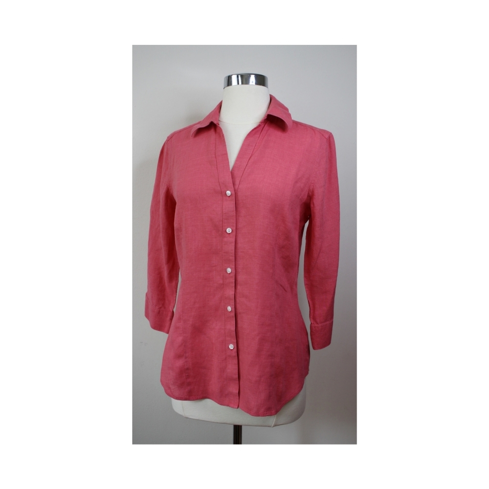 NWOT Brooks Brothers Linen Three-Quarter Sleeve Shirt